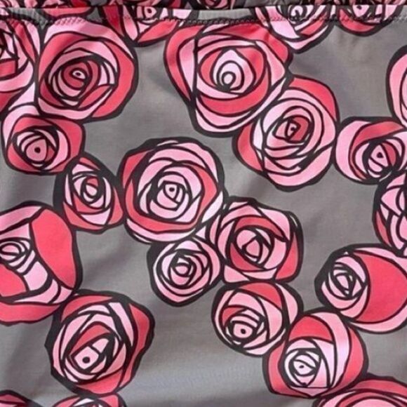 Garnet Hill women’s tankini top Size 2 Floral Gray Pink Adjustable straps‎ - Picture 3 of 9